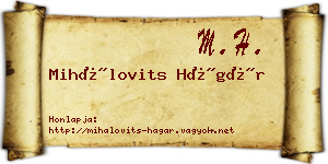 Mihálovits Hágár névjegykártya